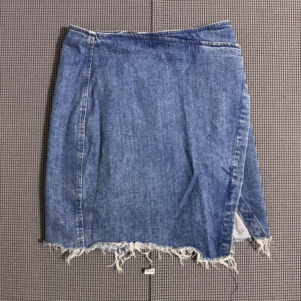 Madewell Blue Raw Hem Denim Mini Skirt Size 0